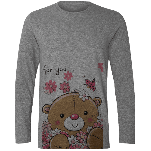 تی شرت آستین بلند زنانه طرح خرس کد...